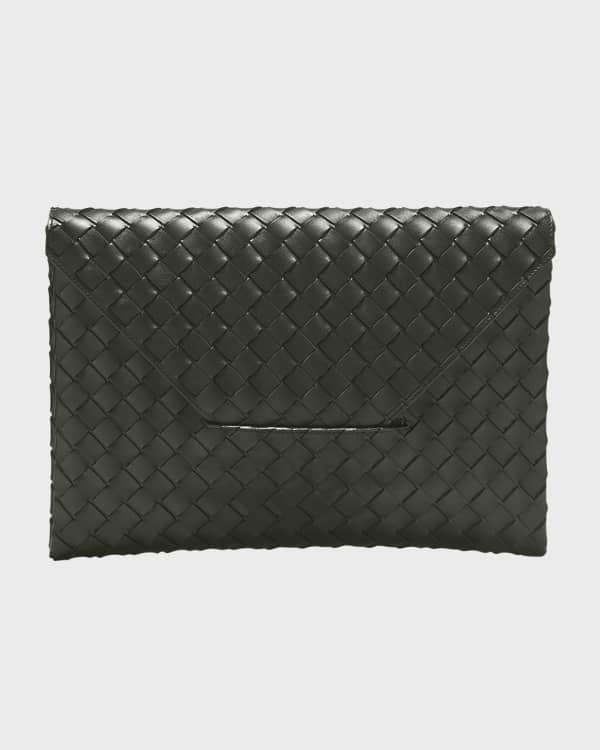 Shop Bottega Veneta Mini The Pouch Crushed Metallic Leather Clutch