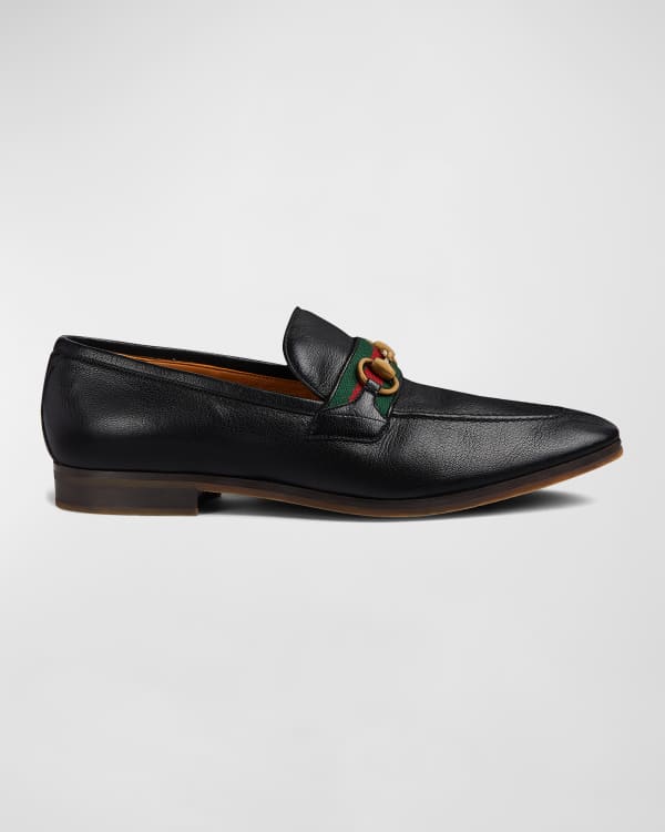 Gucci Men's Lace-Up Leather Loafer - Black - Loafers