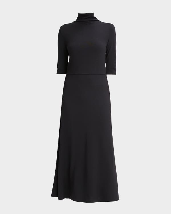 Vince draped silk panel midi dress clearance