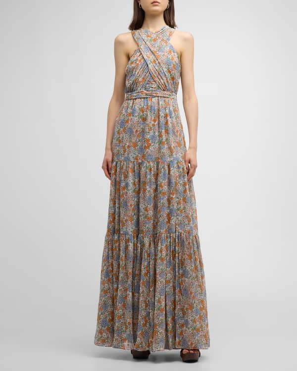 Laylo Halter Maxi Dress - Blue Floral