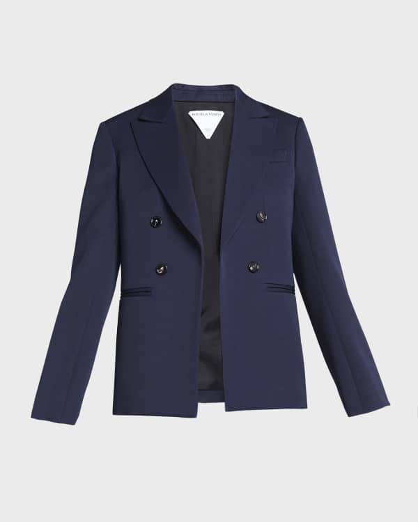 Ferragamo Stretch Wool Double Zip Blazer Jacket | Neiman Marcus