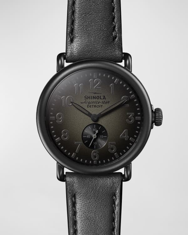 Shinola Men s 43mm Guardian Watch with Premium Leather Strap