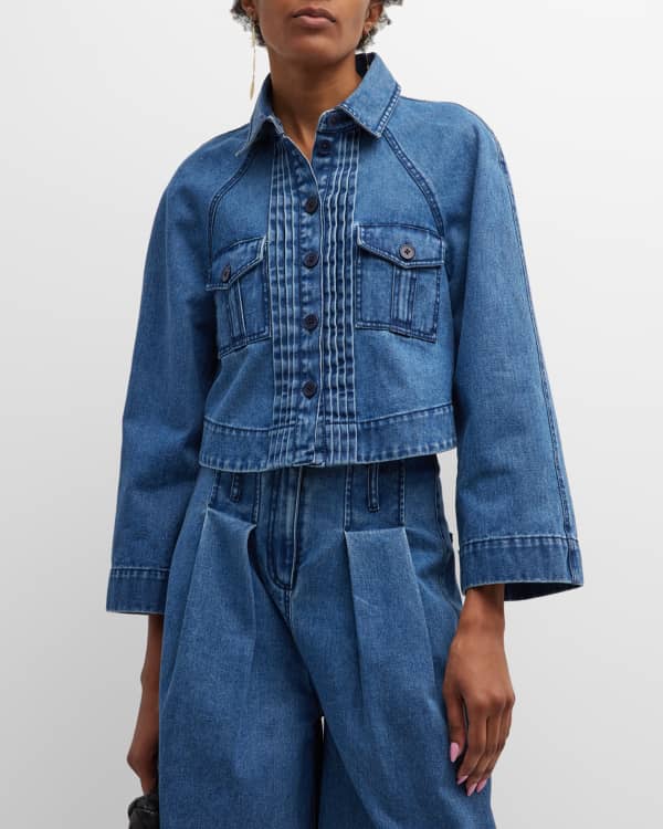 Cropped Denim Trucker Jacket