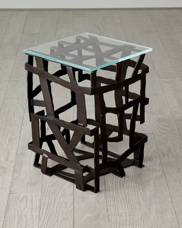 Bernhardt Zora Mirrored Hexagon End Table Neiman Marcus