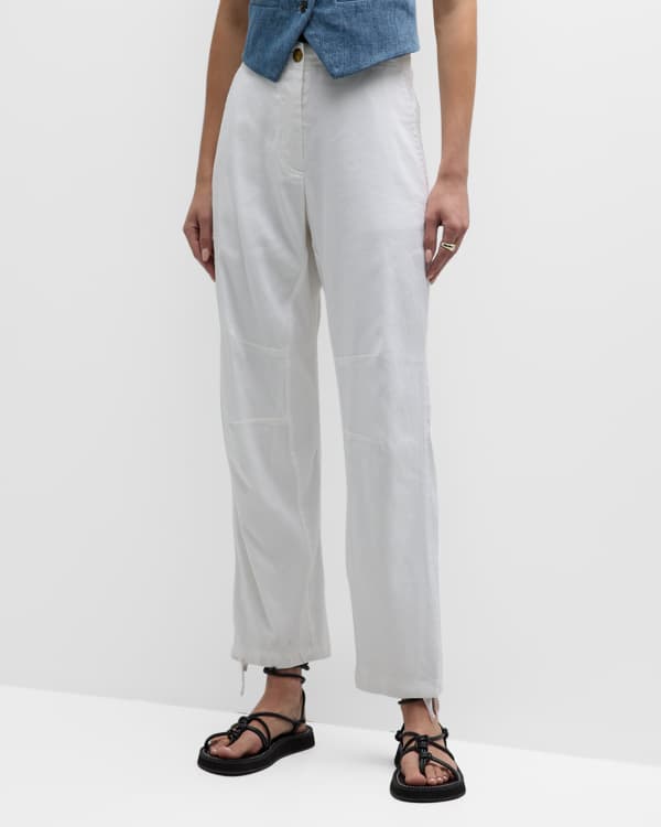 120% Lino Wide-Leg Linen Pants | Neiman Marcus