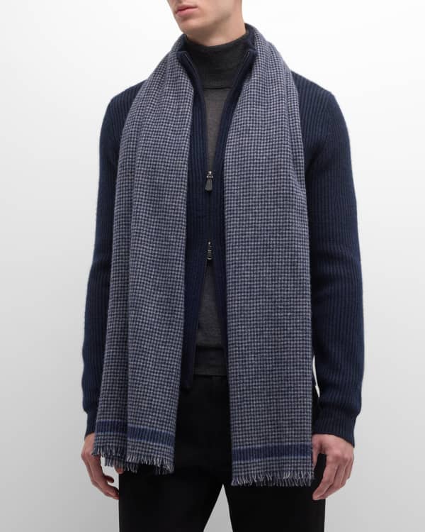 Neiman Marcus Men's Exploded Plaid Cashmere Scarf Neiman Marcus