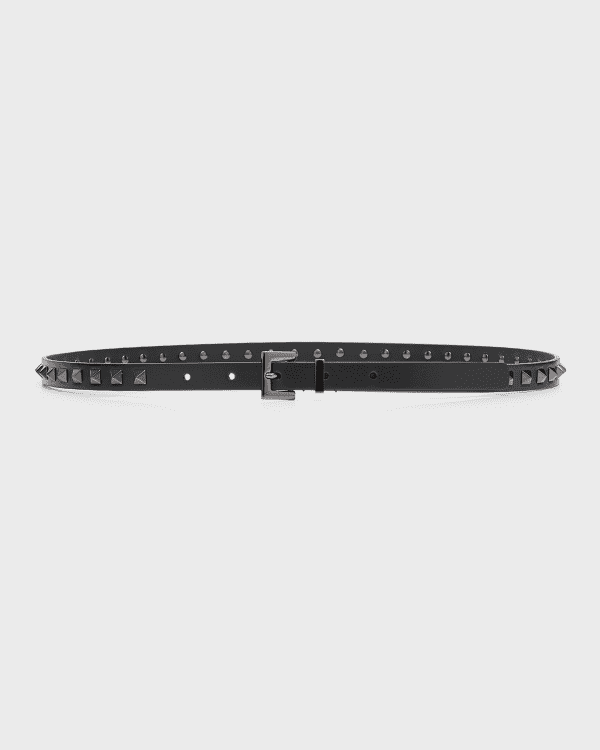 Valentino Garavani VLOGO Metallic Leather Belt
