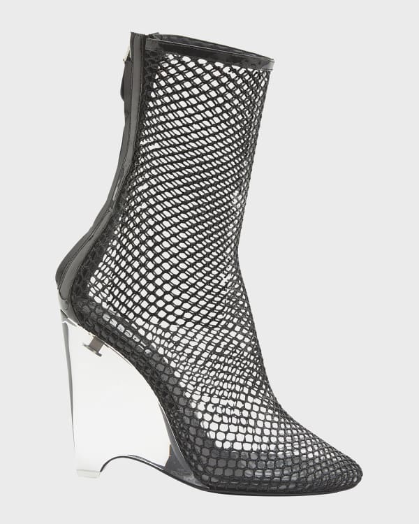 ALAIA Cutout Leather Buckle Ankle Boots