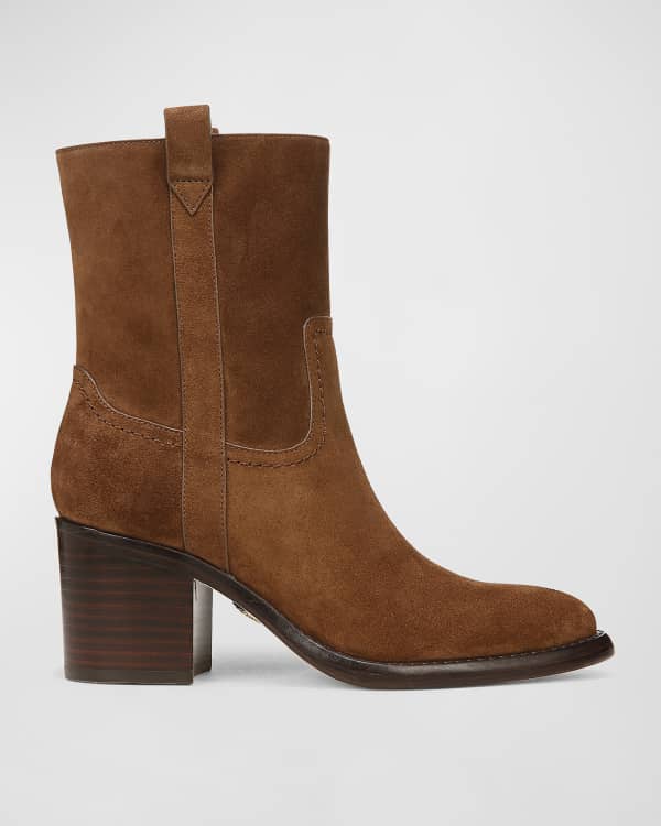 Rover Pleated Suede High Ankle Boots