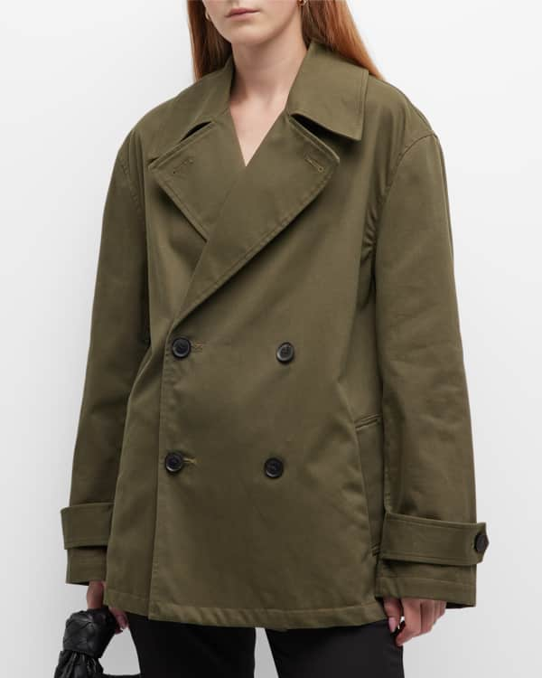 Gucci Classic Double-Breasted Light Trench Coat Military Green