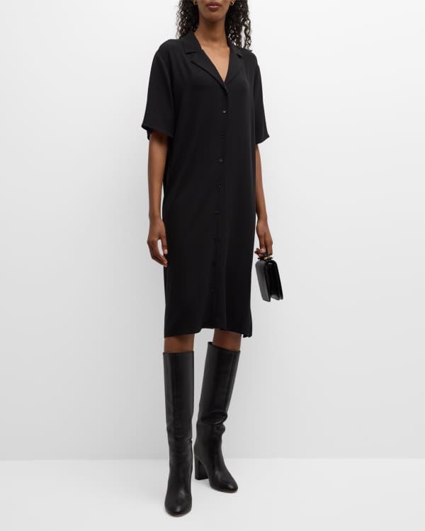 Eileen fisher silk shirt dress best sale