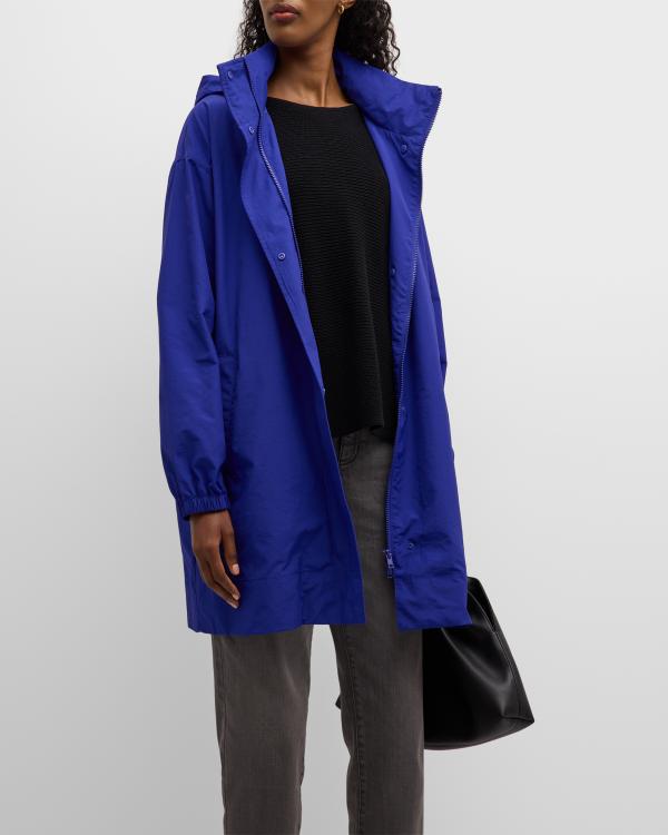 eileen fisher hooded raincoat