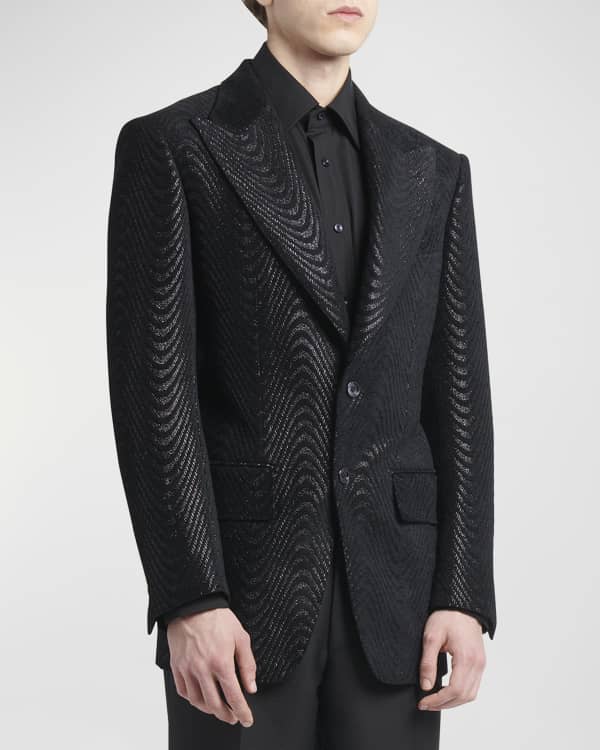 TOM FORD Men's Tonal-Print Satin Cocktail Dinner Jacket | Neiman Marcus