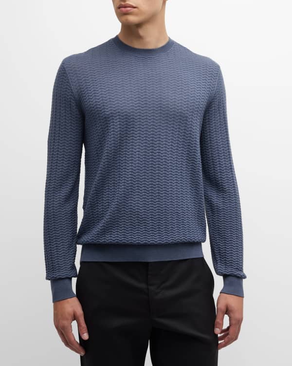 Louis Vuitton Men's Wool Cashmere Black & Blue Color Block Sweater