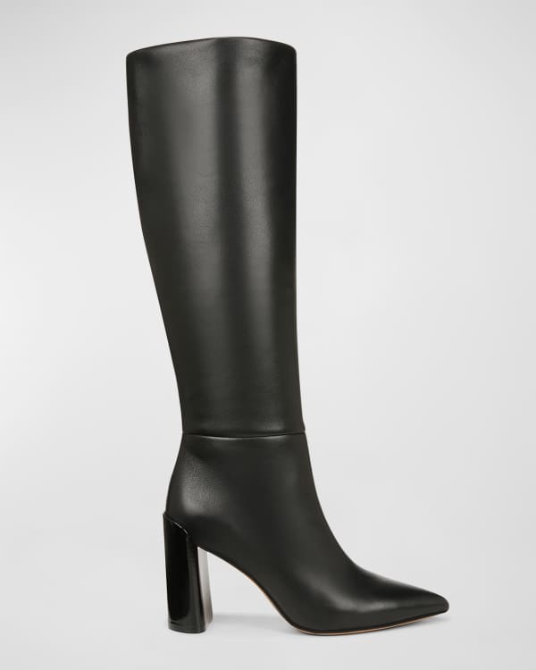 Schutz Mikki Leather Block-Heel Knee Boots | Neiman Marcus