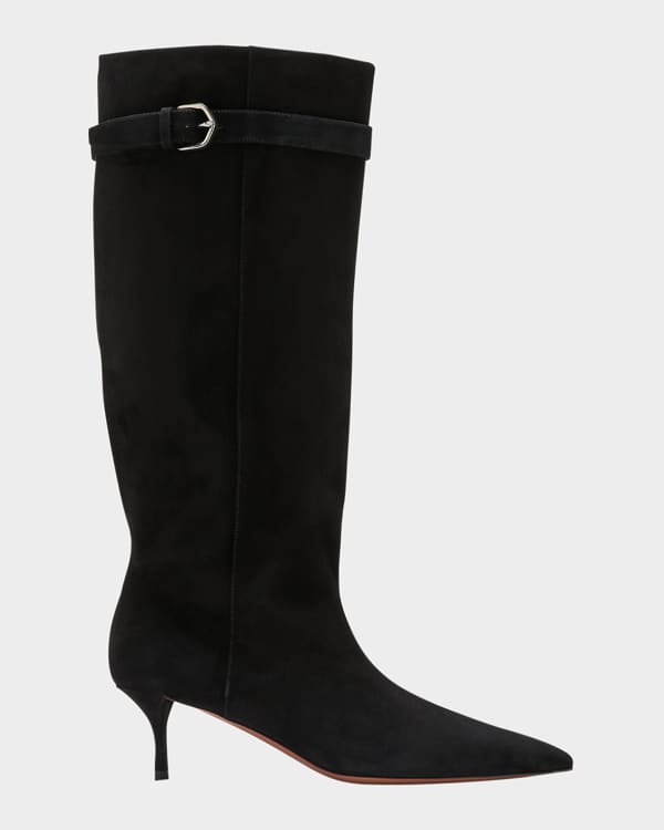 Rene Caovilla Suede Snake Over-The-Knee Boots | Neiman Marcus