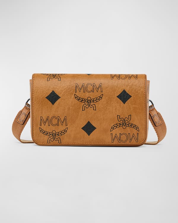 Mcm Klara Monogram Leather Crossbody Pouch Croissant