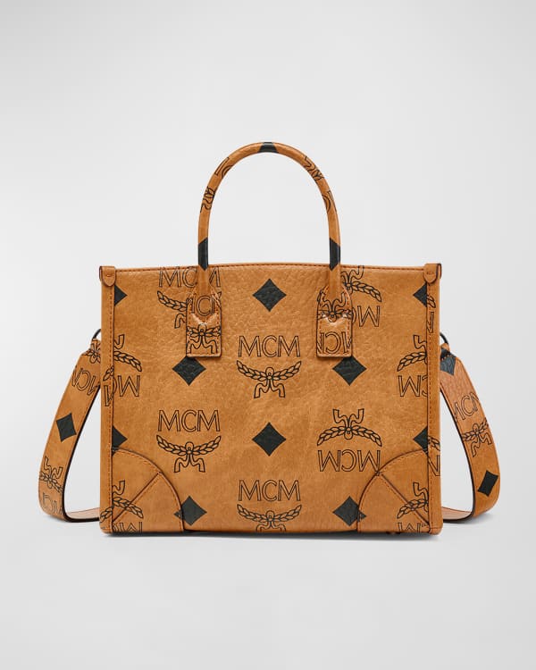 MCM Mini Tonal Logo Leather Tote Bag | Neiman Marcus