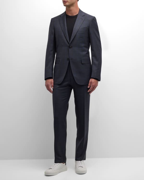 Kiton Men's Glen Plaid Wool-Silk Suit | Neiman Marcus