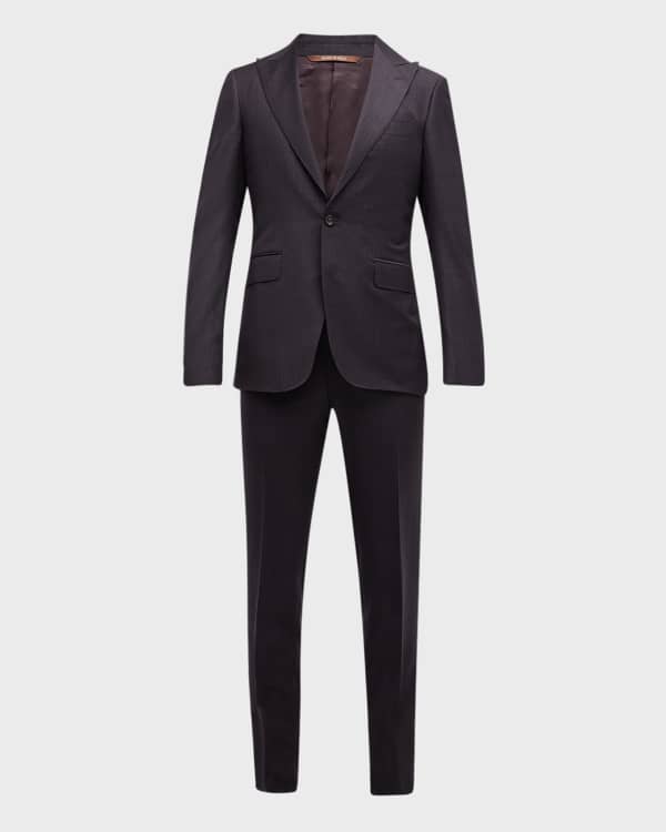 Canali Men's Windowpane Check Suit | Neiman Marcus