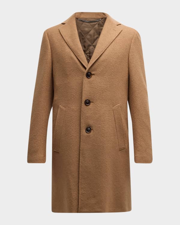 Neiman Marcus Men s Solid Camel Hair Topcoat Neiman Marcus