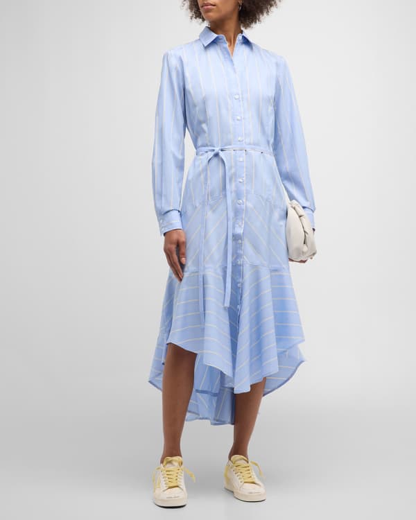 Finley Alex Floral-Print Belted Satin Midi Shirtdress | Neiman Marcus