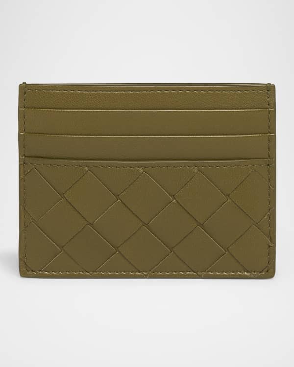 Bottega Veneta Intrecciato Denim Leather Card Case | Neiman Marcus
