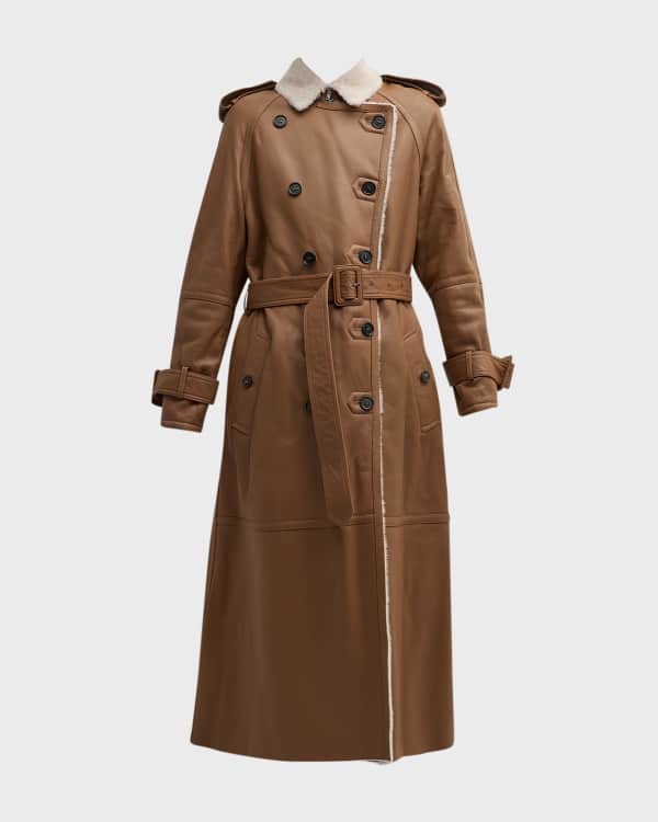 Vince double face leather trench store