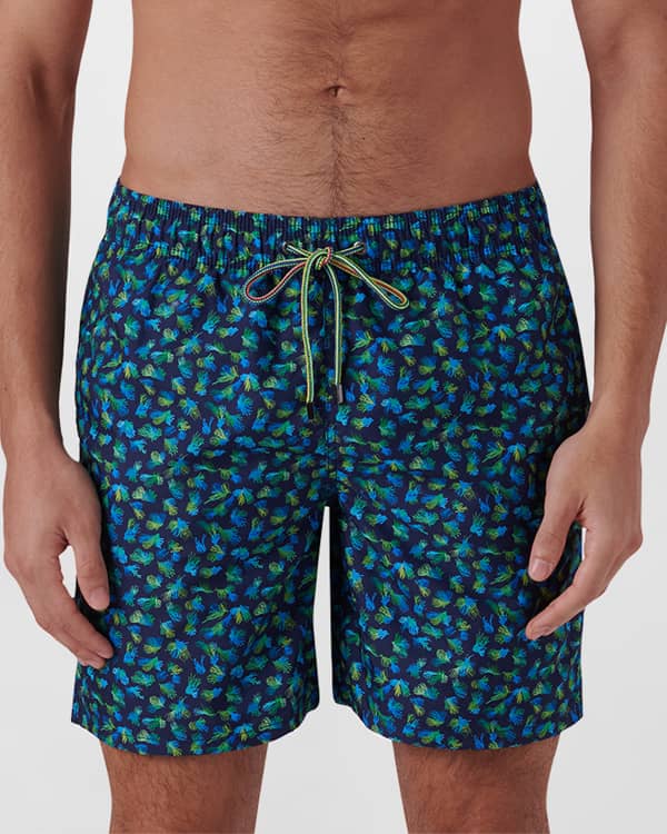 Bugatchi Men's Tropical Watercolor Swim Trunks