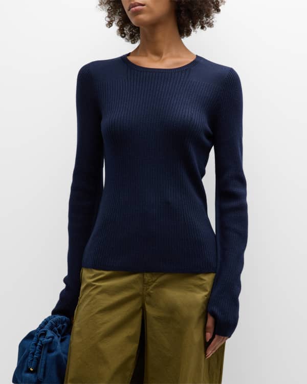 Black Ribbed Sweater Top - Ribbed Knit Top - Feather Trimmed Top