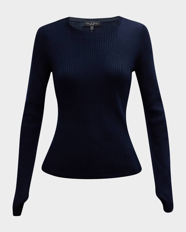 Black Ribbed Sweater Top - Ribbed Knit Top - Feather Trimmed Top