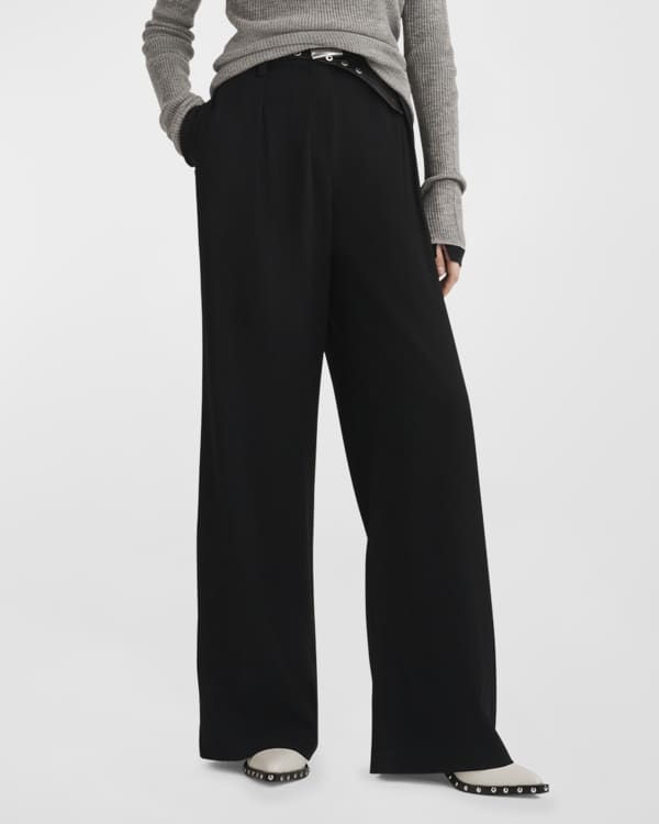 Shelly Wide Leg Twill Pant - Salute