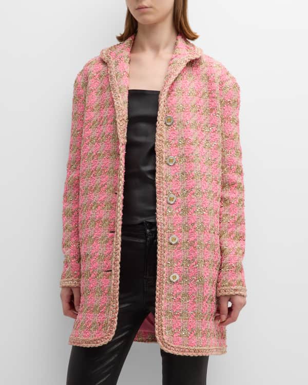 Lady jacket in multicolor metallic tweed with braided trim new arrivals