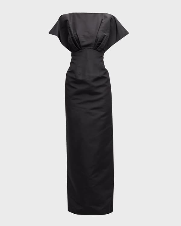 STAUD Wayfaring Strapless Draped Satin Gown | Neiman Marcus