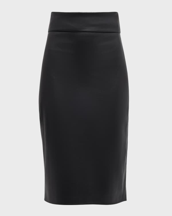 Women's Bertille Leather Midi Skirt In