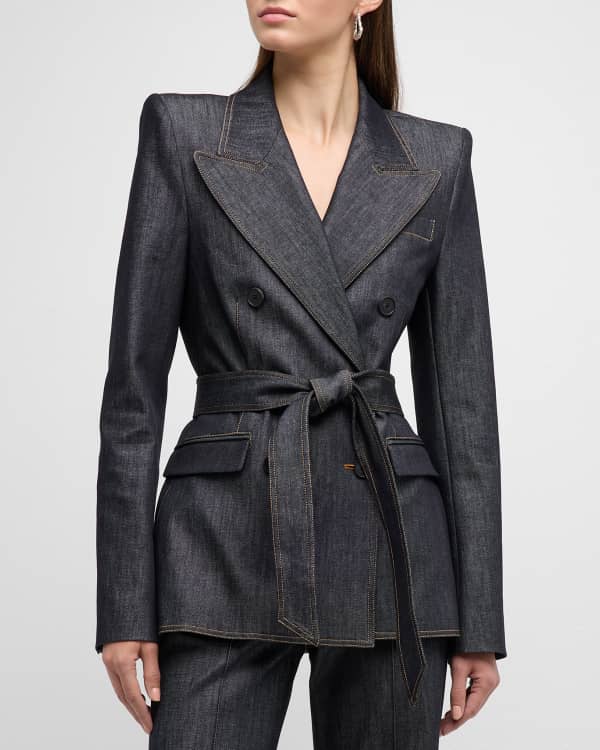 Mini Interlocking G net effect wool suit in dark grey