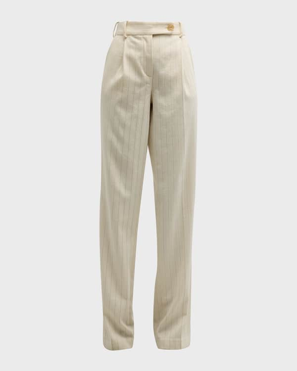 Zimmermann High-waisted Linen Trousers in White