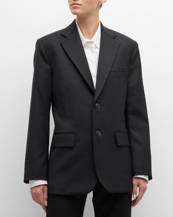 Louis Vuitton Creamy Single Breasted Blazer With Black Satin And