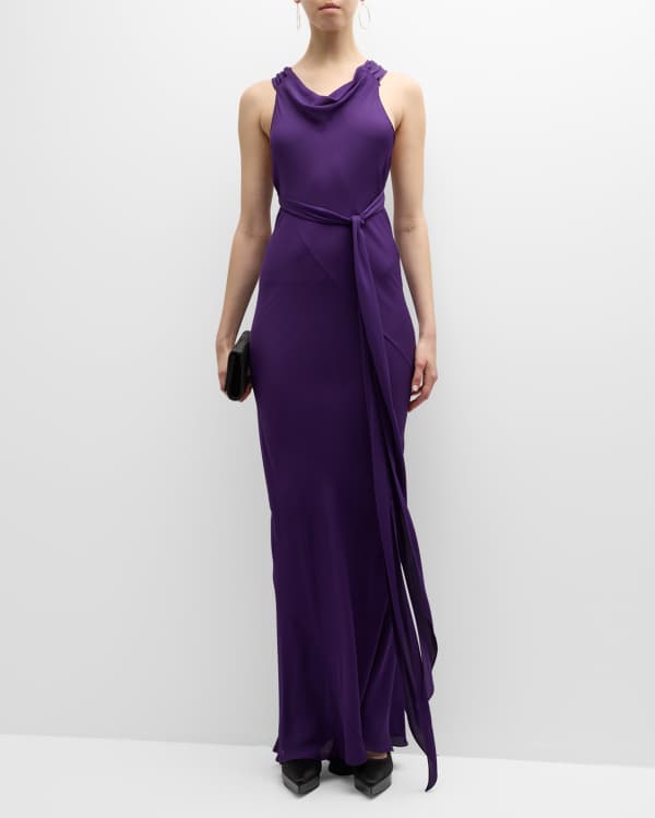 Fame and Partners The Theodora Sleeveless Cowl-Neck Satin Slip Gown ...