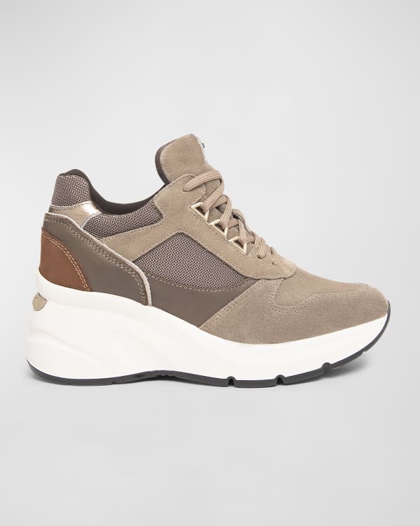 Ron White Roxy Weatherproof Leather Wedge Sneakers Neiman Marcus