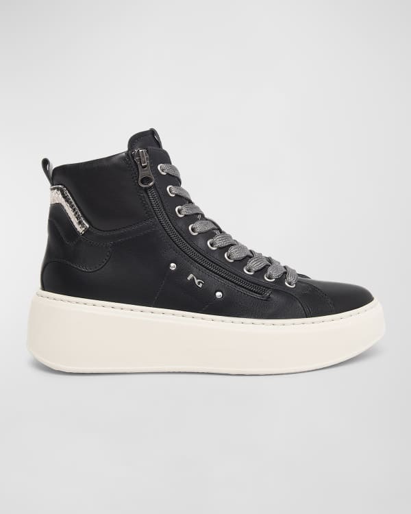 Zipper wedge sneakers sale