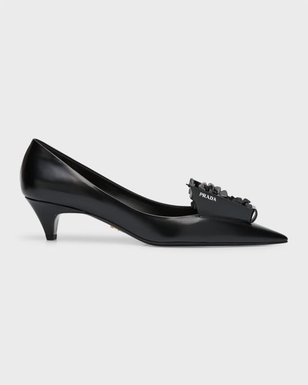 Prada Crystal Kitten-Heel Slingback Pumps | Neiman Marcus