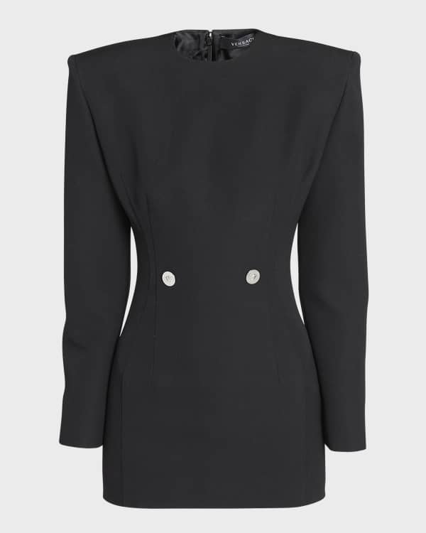 VALENTINO GARAVANI Faille-trimmed grain de poudre wool mini dress