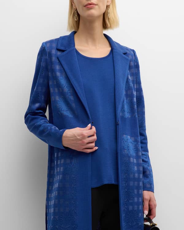 Misook Belted Lace Applique Duster Jacket | Neiman Marcus