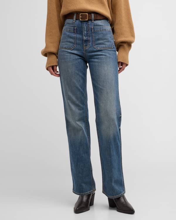 PAIGE Laurel Canyon Straight-Leg Denim Jeans | Neiman Marcus