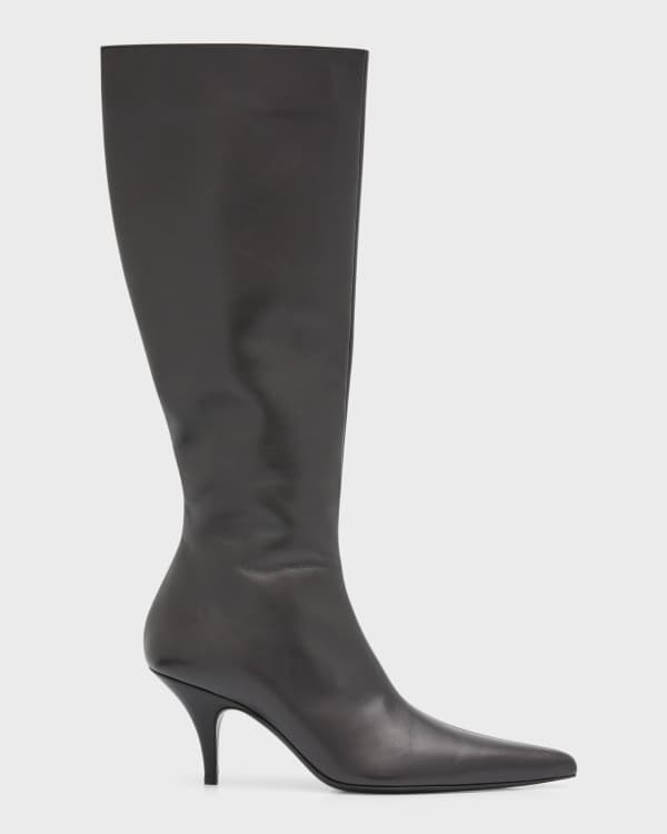 Gå forud syg Seaport THE ROW Ambra Point-Toe Leather Ankle Boots | Neiman Marcus