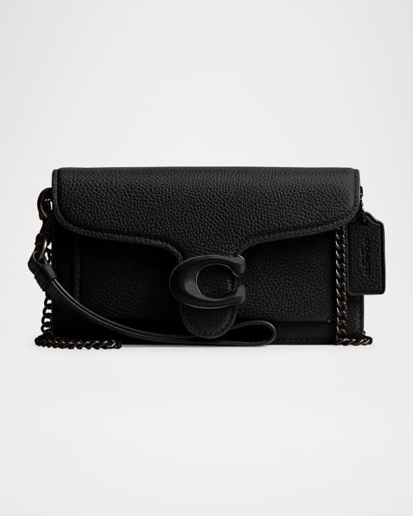 Coach Small Polished Pebble Leather Wristlet - Black