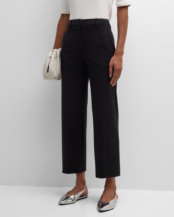 Theory Double Pleat Stretch Wool Pants | Neiman Marcus