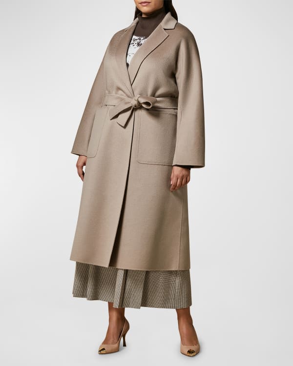 Club Monaco Lenoria Belted Wool Coat with Faux Fur Collar Neiman