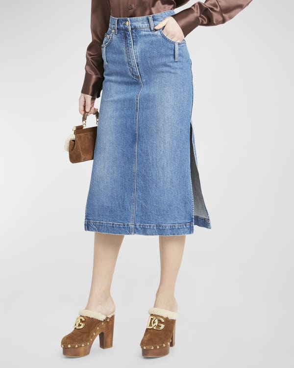 Dolce & Gabbana Dark Brown Cotton Fitted High Waist Mini Skirt